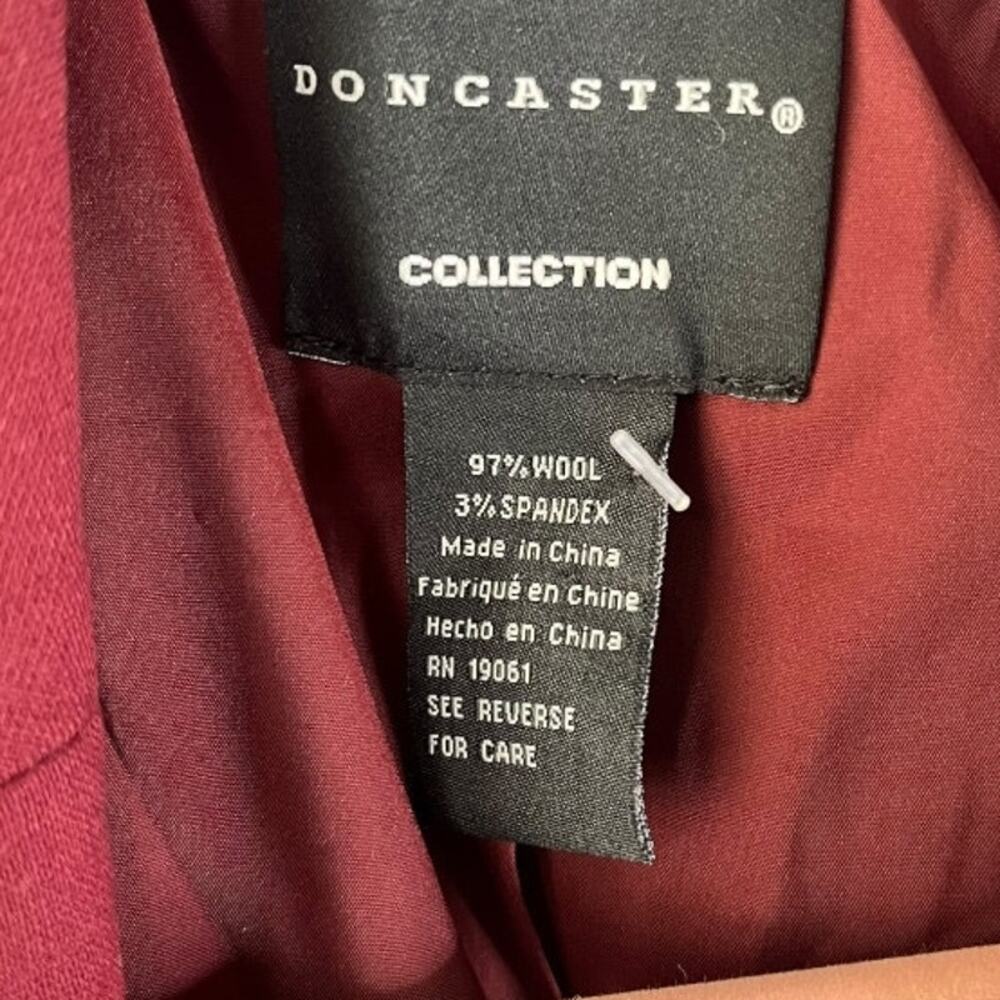 Doncaster Collection Wool Blazer Jacket Burgundy Tailored Career Size 8 NWT - Picture 3 of 5